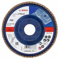 BOSCH Fächerschleifscheibe X431 Standard für Metall, gerade, Ø 115 mm, 60, Kunststoff