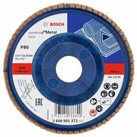 BOSCH Fächerschleifscheibe X431 Standard für Metall, gerade, Ø 115 mm, 80, Kunststoff