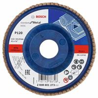 BOSCH Fächerschleifscheibe X431 Standard für Metall, gerade, Ø 115 mm, 120, Kunststoff