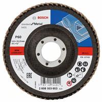 BOSCH Fächerschleifscheibe X431 Standard für Metall, gewinkelt, Ø 115 mm, 22,23 mm, 60