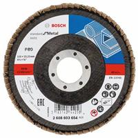 BOSCH Fächerschleifscheibe X431 Standard für Metall, gewinkelt, Ø 115 mm, 22,23 mm, 80