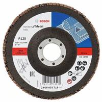 BOSCH Fächerschleifscheibe X431 Standard für Metall, gerade, Ø 125 mm, 120, Glasgewebe