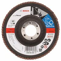 BOSCH Fächerschleifscheibe X571 Best für Metall, gewinkelt, Ø 115 mm, 40, Glasgewebe