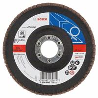 BOSCH Fächerschleifscheibe X551 Expert für Metall, gewinkelt, Ø 125 mm, 40, Glasgewebe