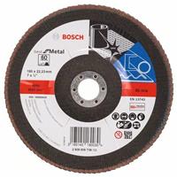 BOSCH Fächerschleifscheibe X571 Best für Metall, gewinkelt, Ø 180 mm, 60, Glasgewebe