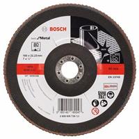 BOSCH Fächerschleifscheibe X571 Best für Metall, gewinkelt, Ø 180 mm, 80, Glasgewebe