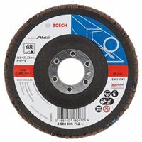 BOSCH Fächerschleifscheibe X551 Expert für Metall, gewinkelt, Ø 115 mm, 40, Glasgewebe