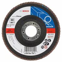 BOSCH Fächerschleifscheibe X551 Expert für Metall, gewinkelt, Ø 115 mm, 80, Glasgewebe