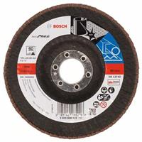 BOSCH Fächerschleifscheibe X571 Best für Metall, gewinkelt, Ø 125 mm, 60, Glasgewebe
