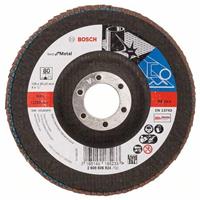 BOSCH Fächerschleifscheibe X571 Best für Metall, gewinkelt, Ø 125 mm, 80, Glasgewebe