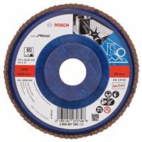 BOSCH Fächerschleifscheibe X571 Best für Metall, gerade, Ø 115 mm, 60, Kunststoff