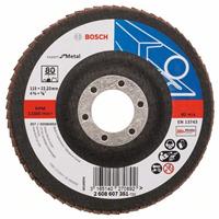 BOSCH Fächerschleifscheibe X551 Expert für Metall, gerade, Ø 115 mm, 80, Glasgewebe
