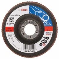 BOSCH Fächerschleifscheibe X551 Expert für Metall, gerade, Ø 115 mm, 120, Glasgewebe
