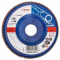 BOSCH Fächerschleifscheibe X551 Expert für Metall, gerade, Ø 115 mm, 60, Kunststoff