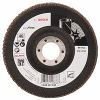BOSCH Fächerschleifscheibe X581 Best für Edelstahl, gewinkelt, Ø 125 mm, 40, Glasgewebe