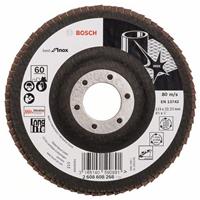BOSCH Fächerschleifscheibe X581 Best für Edelstahl, gerade, Ø 115 mm, 60, Glasgewebe