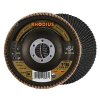 RHODIUS Fächerschleifscheibe Fächerscheibe LSZ F Ø 115 mm Korn 60