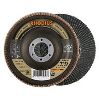 RHODIUS Fächerschleifscheibe Fächerscheibe LSZ F Ø 115 mm Korn 80