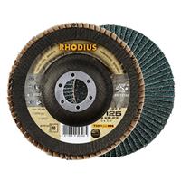 RHODIUS Fächerschleifscheibe Fächerscheibe LSZ F Ø 125 mm Korn 40