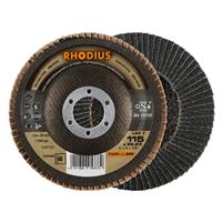 RHODIUS Fächerschleifscheibe Fächerscheibe LGZ F Ø 115 mm Korn 60