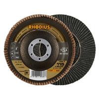 RHODIUS Fächerschleifscheibe Fächerscheibe LGZ F Ø 115 mm Korn 80