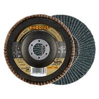 RHODIUS Fächerschleifscheibe Fächerscheibe LGZ F Ø 125 mm Korn 40