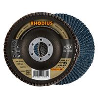 RHODIUS Fächerschleifscheibe Fächerscheibe LSZ F1 Ø 115 mm Korn 40