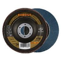 RHODIUS Fächerschleifscheibe Fächerscheibe LSZ F1 Ø 115 mm Korn 120