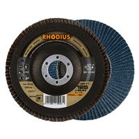 RHODIUS Fächerschleifscheibe Fächerscheibe LSZ F1 Ø 125 mm Korn 80