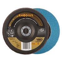 RHODIUS Fächerschleifscheibe Fächerscheibe LSZ F1 Ø 180 mm Korn 80