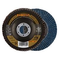 RHODIUS Fächerschleifscheibe Fächerscheibe LGZ F1 Ø 115 mm Korn 40