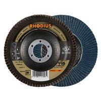 RHODIUS Fächerschleifscheibe Fächerscheibe LGZ F1 Ø 115 mm Korn 80