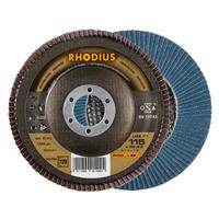 RHODIUS Fächerschleifscheibe Fächerscheibe LGZ F1 Ø 115 mm Korn 120