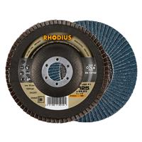 RHODIUS Fächerschleifscheibe Fächerscheibe LGZ F1 Ø 125 mm Korn 60