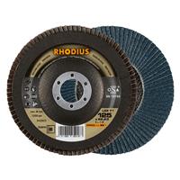RHODIUS Fächerschleifscheibe Fächerscheibe LGZ F1 Ø 125 mm Korn 80