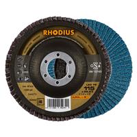 RHODIUS Fächerschleifscheibe Fächerscheibe LSZ F2 Ø 115 mm Korn 40