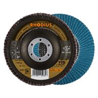 RHODIUS Fächerschleifscheibe Fächerscheibe LSZ F2 Ø 115 mm Korn 60