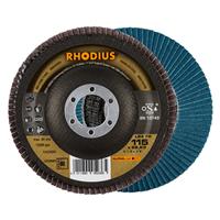 RHODIUS Fächerschleifscheibe Fächerscheibe LSZ F2 Ø 115 mm Korn 80