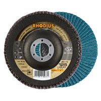 RHODIUS Fächerschleifscheibe Fächerscheibe LSZ F2 Ø 125 mm Korn 40