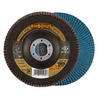RHODIUS Fächerschleifscheibe Fächerscheibe LSZ F2 Ø 125 mm Korn 80