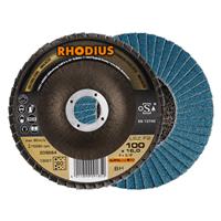 RHODIUS Fächerschleifscheibe Fächerscheibe LSZ F2 Ø 100 mm Korn 60