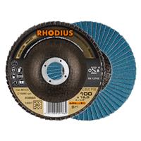 RHODIUS Fächerschleifscheibe Fächerscheibe LSZ F2 Ø 100 mm Korn 80