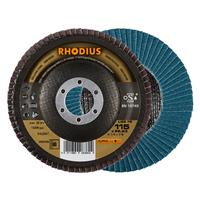 RHODIUS Fächerschleifscheibe Fächerscheibe LGZ F2 Ø 115 mm Korn 60