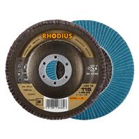 RHODIUS Fächerschleifscheibe Fächerscheibe LGZ F2 Ø 115 mm Korn 80