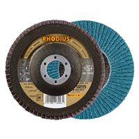 RHODIUS Fächerschleifscheibe Fächerscheibe LGZ F2 Ø 125 mm Korn 40