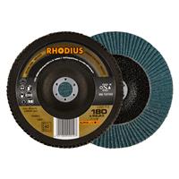 RHODIUS Fächerschleifscheibe Fächerscheibe LGZ F2 Ø 180 mm Korn 40