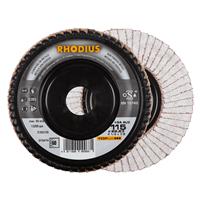 RHODIUS Fächerschleifscheibe Fächerscheibe LGA ALU Ø 115 mm Korn 60