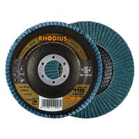 RHODIUS Fächerschleifscheibe Fächerscheibe LGZ F3 Ø 115 mm Korn 60