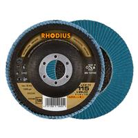 RHODIUS Fächerschleifscheibe Fächerscheibe LGZ F3 Ø 115 mm Korn 120