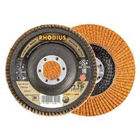 RHODIUS Fächerschleifscheibe Fächerscheibe JUMBO LONGLIFE Ø 115 mm Korn 80